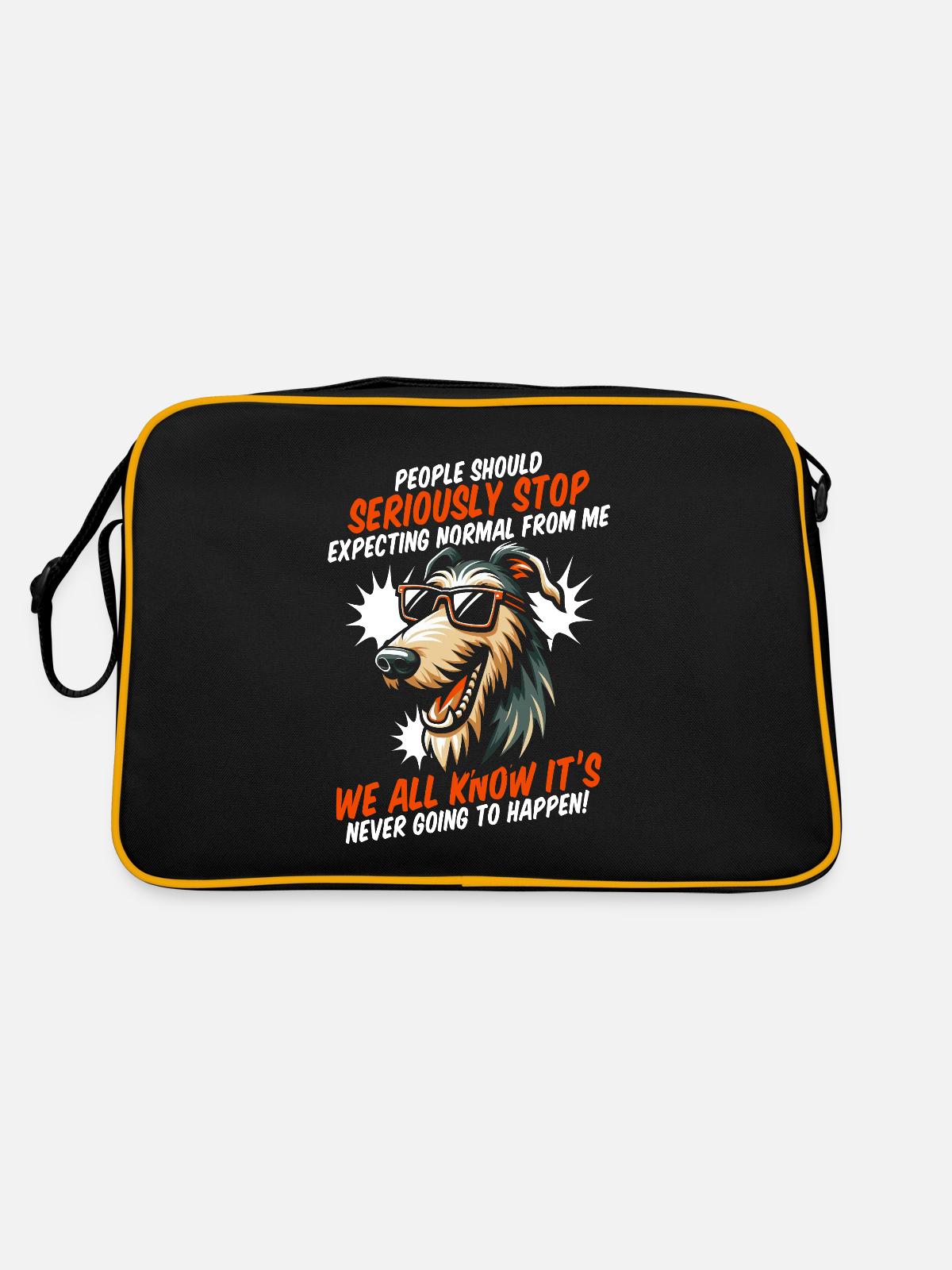 Irish wolfhound - Retro Bag - black/gold - Back