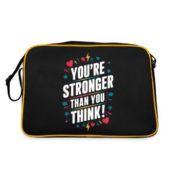 Du Bist Stärker Als Du Denkst - Retro Tasche - Schwarz/Gold - Hinten