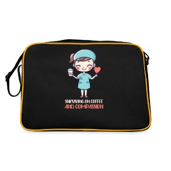 Nurse Mom Surviving on Coffee and Compassion - Retro Bag - black/gold - Back