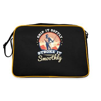 4. Juli Golf sanft streichen sanft - Retro Tasche - Schwarz/Gold - Hinten