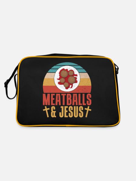 Cadeaux pour les amateurs de boulettes de viande - Sac Retro - noir/or - Dos