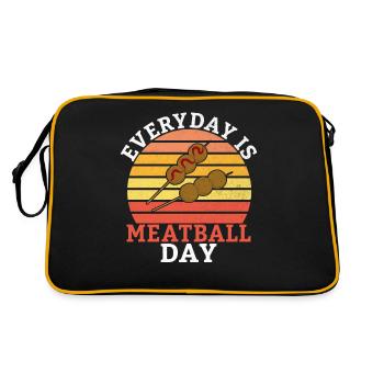 Cadeaux pour les amateurs de boulettes de viande - Sac Retro - noir/or - Dos