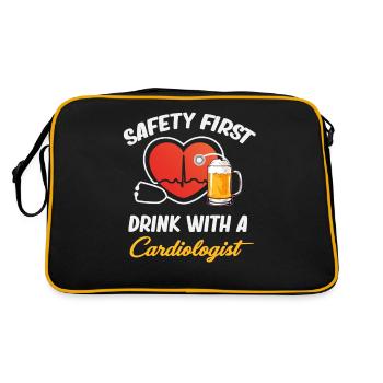 Safety first, drink with a - Retro Bag - black/gold - Back