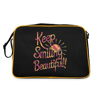 Gardez le sourire beau - Dicton positif - Sac Retro - noir/or - Dos