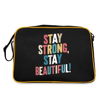 Restez fort, restez beau Motif - Sac Retro - noir/or - Dos