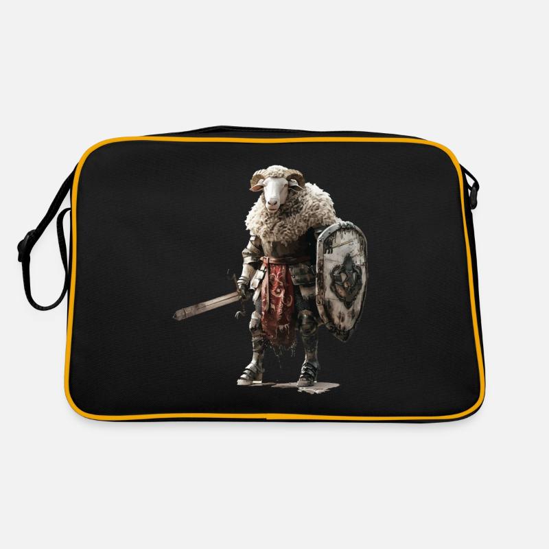 Schaf Ritter Mittelalter Retro Tasche
