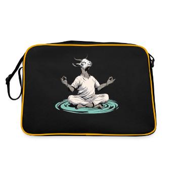 Goat yoga meditation, yoga class, yoga - Retro Bag - black/gold - Back