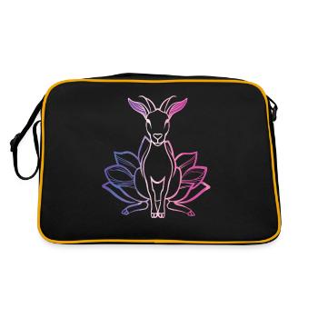 Goat yoga meditation, yoga class, yoga - Retro Bag - black/gold - Back