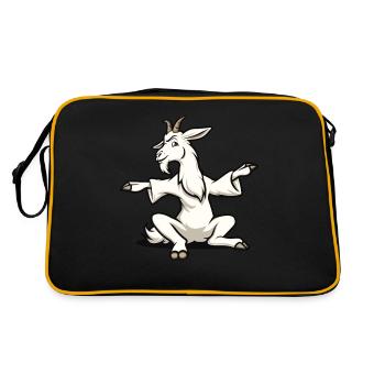 Goat yoga meditation, yoga class, yoga - Retro Bag - black/gold - Back