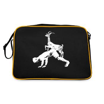 Goat yoga meditation, yoga class, yoga - Retro Bag - black/gold - Back
