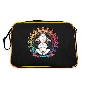 Goat yoga meditation, yoga class, yoga - Retro Bag - black/gold - Back
