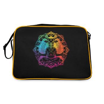 Goat yoga meditation, yoga class, yoga - Retro Bag - black/gold - Back
