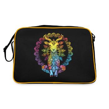 Goat yoga meditation, yoga class, yoga - Retro Bag - black/gold - Back