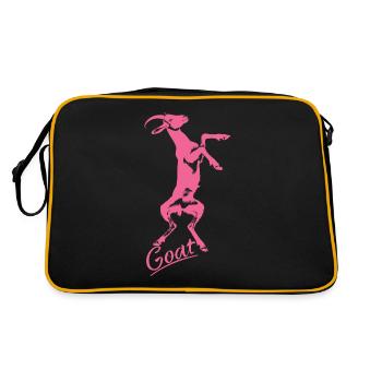 Goat yoga meditation, yoga class, yoga - Retro Bag - black/gold - Back