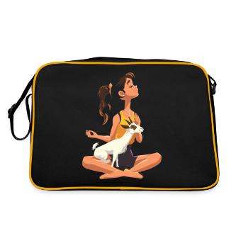 Goat yoga meditation, yoga class, yoga - Retro Bag - black/gold - Back