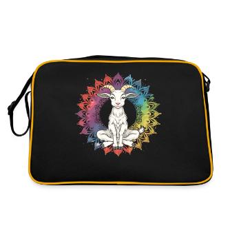 Goat yoga meditation, yoga class, yoga - Retro Bag - black/gold - Back
