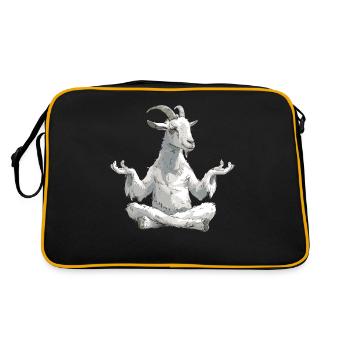 Goat yoga meditation, yoga class, yoga - Retro Bag - black/gold - Back