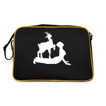 Goat yoga meditation, yoga class, yoga - Retro Bag - black/gold - Back