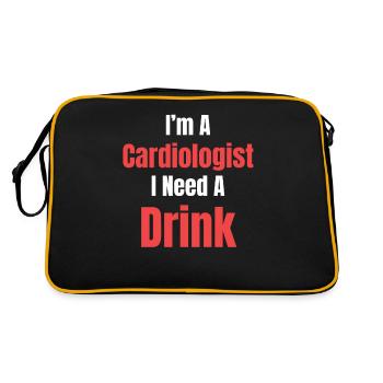 Je suis cardiologue, j’ai besoin d’un verre, - Sac Retro - noir/or - Dos