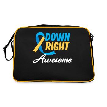 Down Right Awesome Down Syndrome Autism - Retro Bag - black/gold - Back