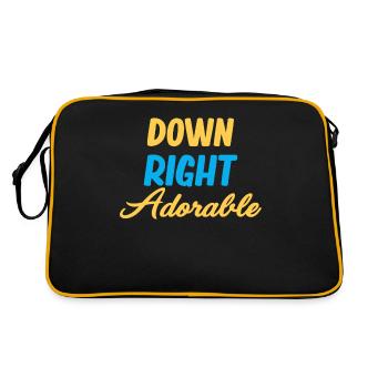 Geradezu Entzückend Down-syndrom Autismus - Retro Tasche - Schwarz/Gold - Hinten