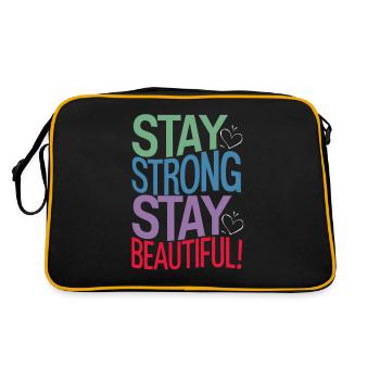 Restez fort restez beau Motif - Sac Retro - noir/or - Dos
