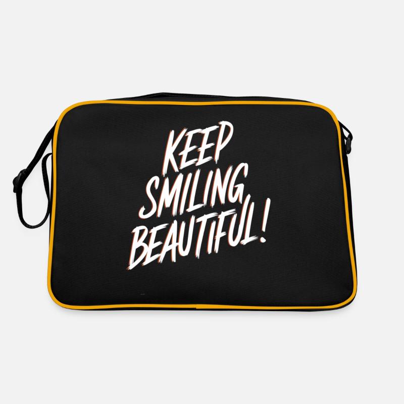 Keep Smiling Beautiful Positive Affirmation Retro Bag