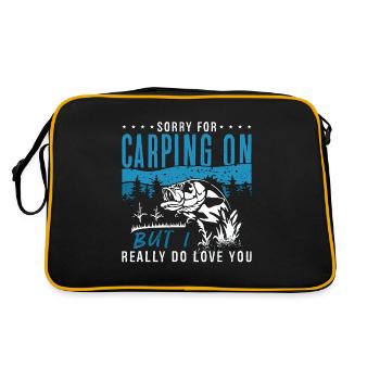 Carp Fishing Sorry For Carping On But Fisherman - Retro Bag - black/gold - Back