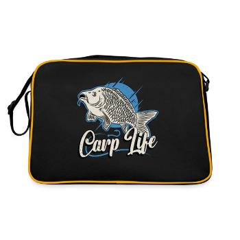 Carp Fishing Carp Life Loves Fishing Rod Fisherman - Retro Bag - black/gold - Back