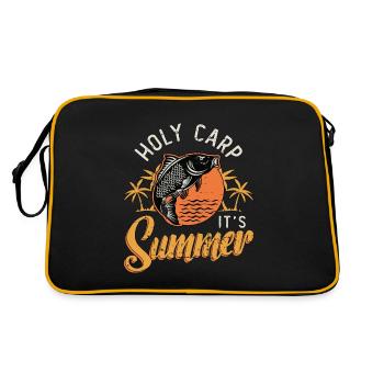 Carp Fishing Holy Carp It's Summer Fishing Lover - Retro Bag - black/gold - Back