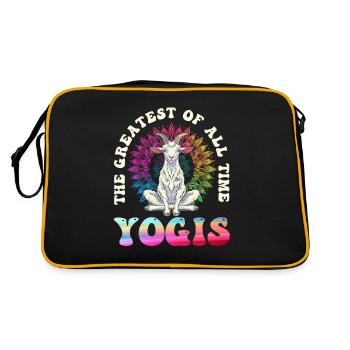 Goat yoga meditation, yoga class, yoga - Retro Bag - black/gold - Back