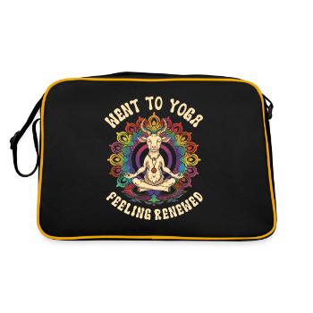 Goat yoga meditation, yoga class, yoga - Retro Bag - black/gold - Back