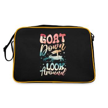 Goat yoga meditation, yoga class, yoga - Retro Bag - black/gold - Back