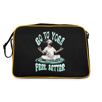 Goat yoga meditation, yoga class, yoga - Retro Bag - black/gold - Back