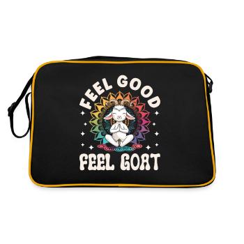 Goat yoga meditation, yoga class, yoga - Retro Bag - black/gold - Back
