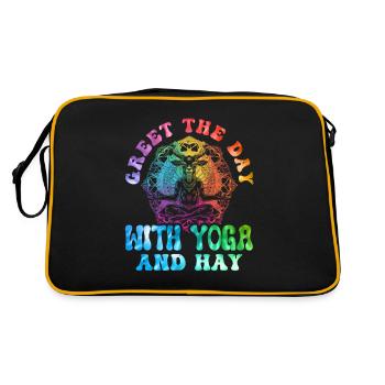 Goat yoga meditation, yoga class, yoga - Retro Bag - black/gold - Back