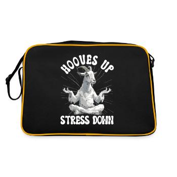 Goat yoga meditation, yoga class, yoga - Retro Bag - black/gold - Back