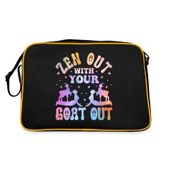 Goat yoga meditation, yoga class, yoga - Retro Bag - black/gold - Back