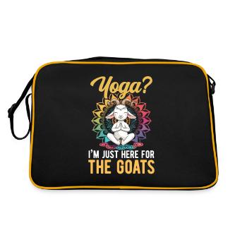 Goat yoga meditation, yoga class, yoga - Retro Bag - black/gold - Back