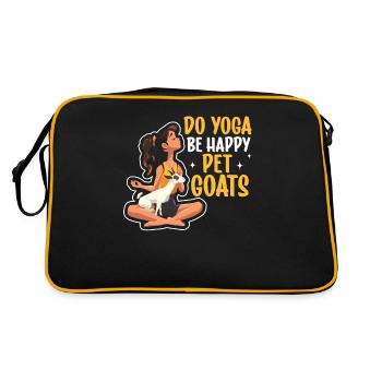 Goat yoga meditation, yoga class, yoga - Retro Bag - black/gold - Back
