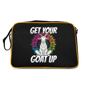 Goat yoga meditation, yoga class, yoga - Retro Bag - black/gold - Back