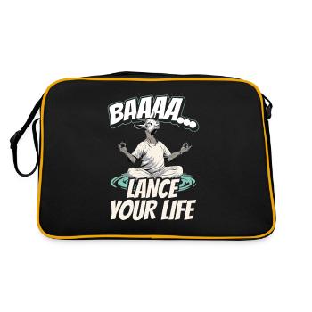 Goat yoga meditation, yoga class, yoga - Retro Bag - black/gold - Back