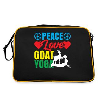 Goat yoga meditation, yoga class, yoga - Retro Bag - black/gold - Back