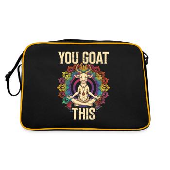 Goat yoga meditation, yoga class, yoga - Retro Bag - black/gold - Back