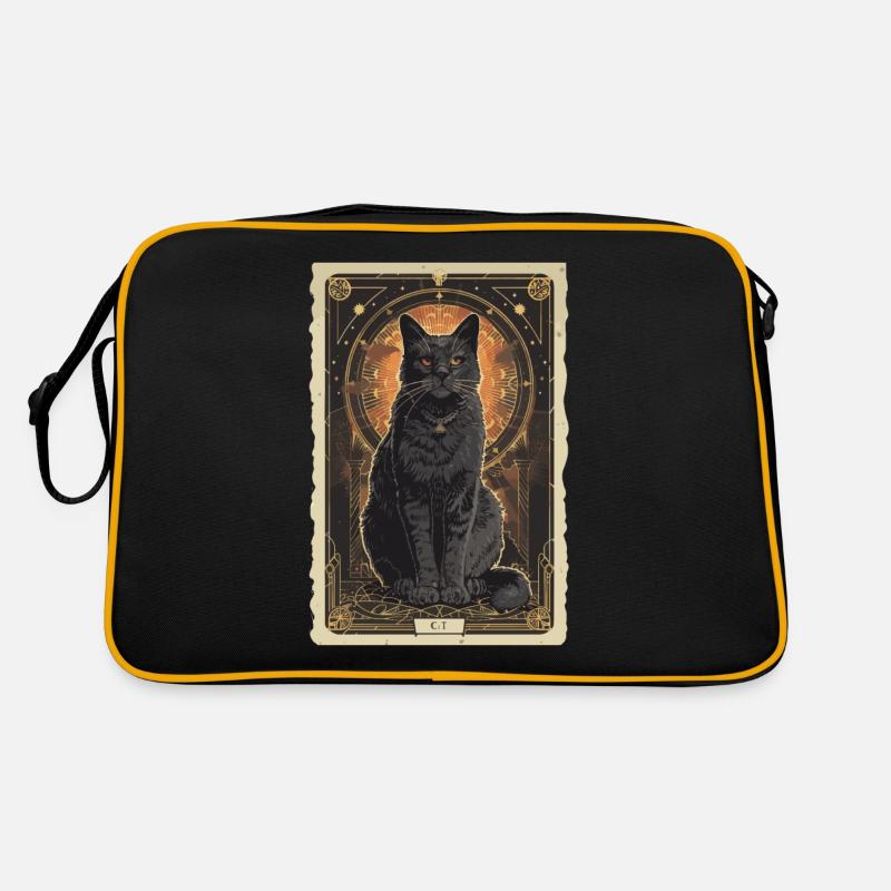 Katzengöttin Tarot - Retro Tasche - Schwarz/Gold