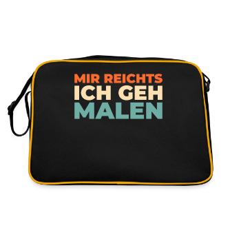 Maler Lackierer Mir Reichts Ich Geh Malen - Retro Tasche - Schwarz/Gold - Hinten