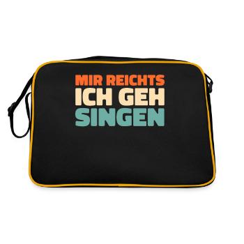 Chor Sänger Mir Reichts Ich Geh Singen - Retro Tasche - Schwarz/Gold - Hinten