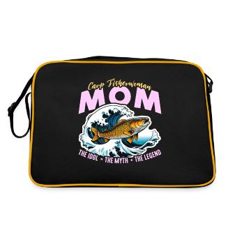 Carp Fisherman Mom The Idol The Myth Fishing Lover - Retro Bag - black/gold - Back