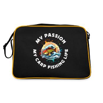 Carp Fisherman My Passion My Carp Fish Hunting - Retro Bag - black/gold - Back