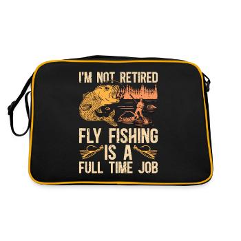 Pêche à la mouche Je ne suis pas un amateur de pêche à la mouche à la retraite - Sac Retro - noir/or - Dos